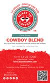 Box of Toast to Coffee's "Boots & Scrubs" Cowboy Blend, a specialty dark roast coffee in Keurig compatible pods.